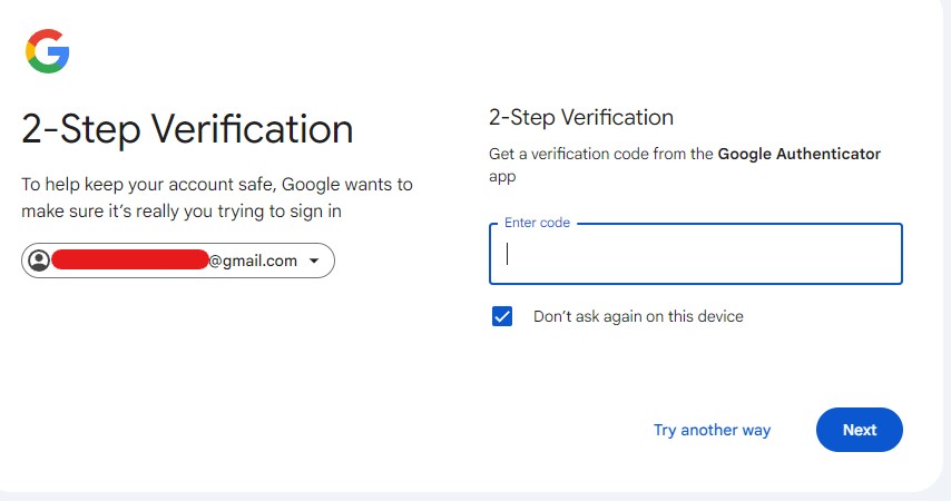 2FA双重认证设置界面